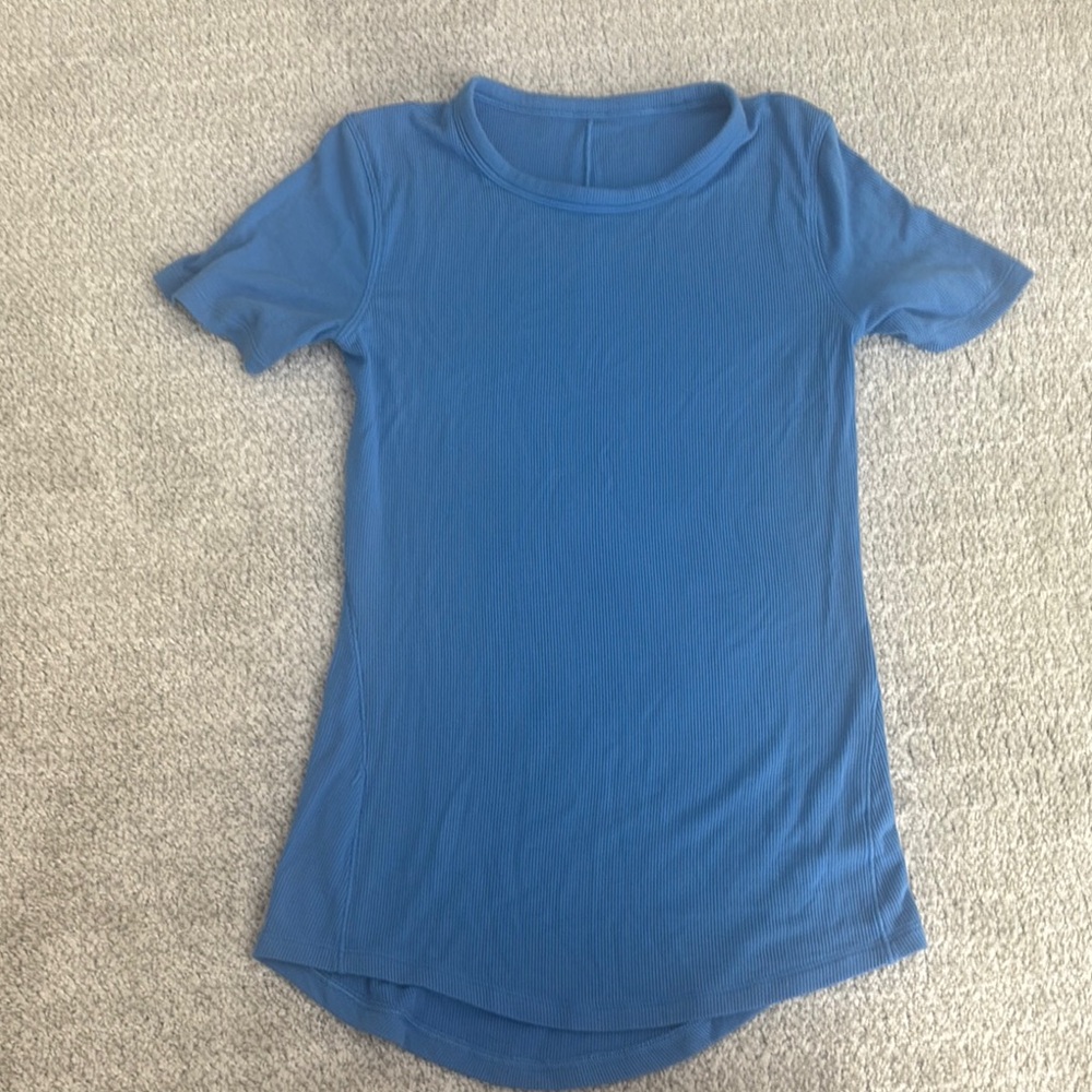 Blue Short Sleeve Lululemon shirt